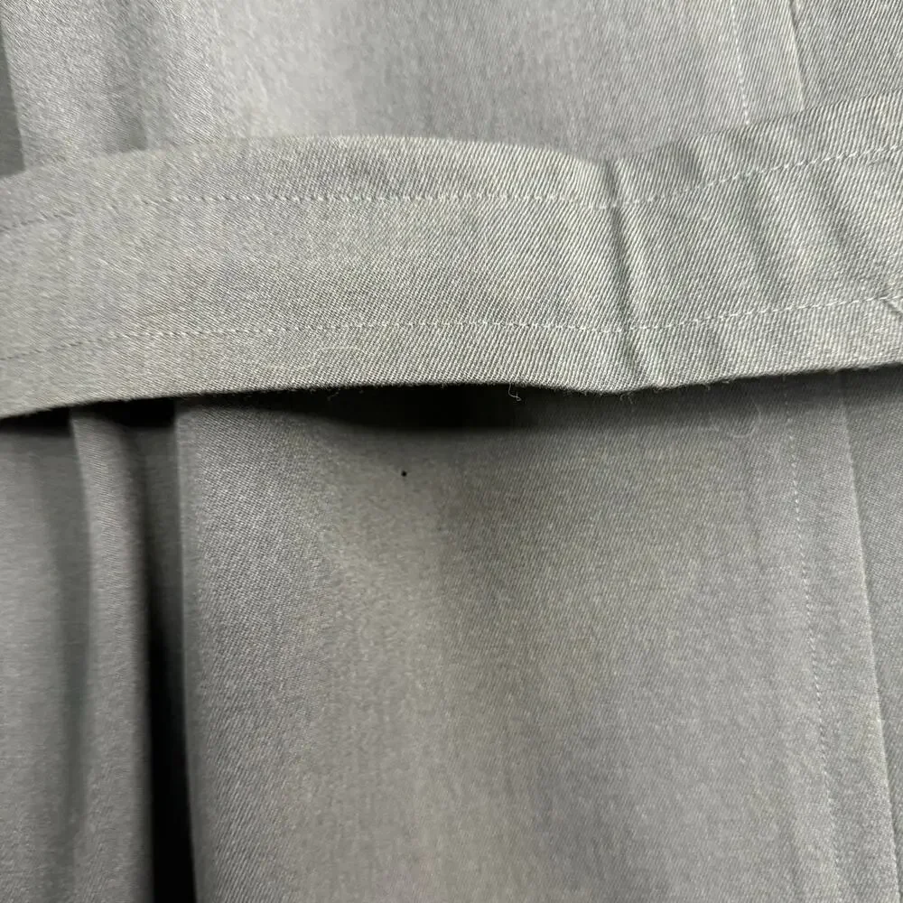 Vintage Military Wool Overcoat Gaberdine Belted Trench Removeable Liner 36L